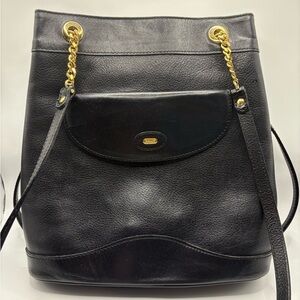 Bally Black Shoulder Bag with Gold Accents